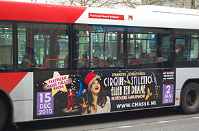 Busreclame op de bus in Noord-Brabant